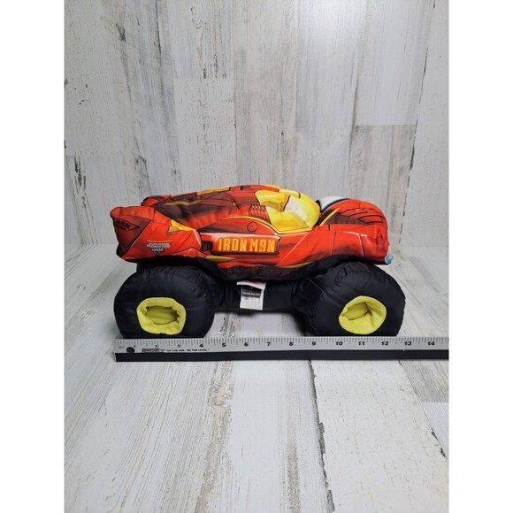 Marvel Iron Man Monster Jam Plush Truck Pillow HTF 2010 Stuffed Puff Toy - Picture 13 of 16